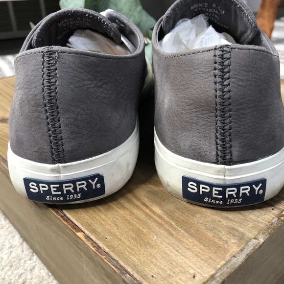 SPERRY Men’s Size 8.5 Grey Leather Sneakers - Picture 8 of 11